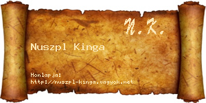Nuszpl Kinga névjegykártya